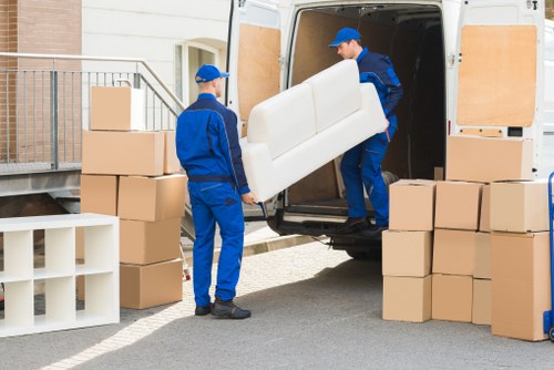 Packing and loading items into a removal van for a Surrey move