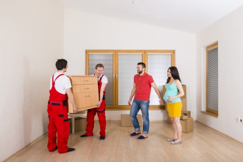 Surrey moving team preparing items for efficient transport