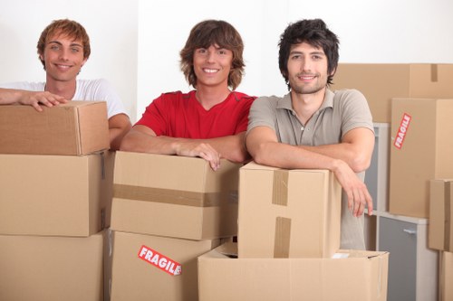 Commercial move with a Surrey moving truck and office items