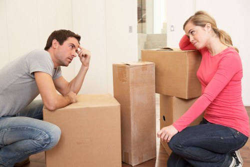 Surrey office relocation service with desks and files