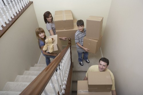 Careful box labelling and room organisation during a Surrey relocation